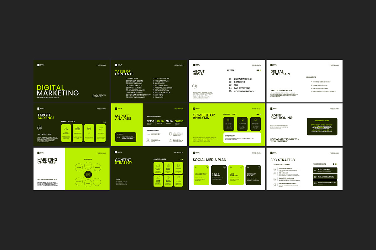 Briva | Digital Marketing Template, a Presentation Template by adoestudio (Photo 4 of 6)