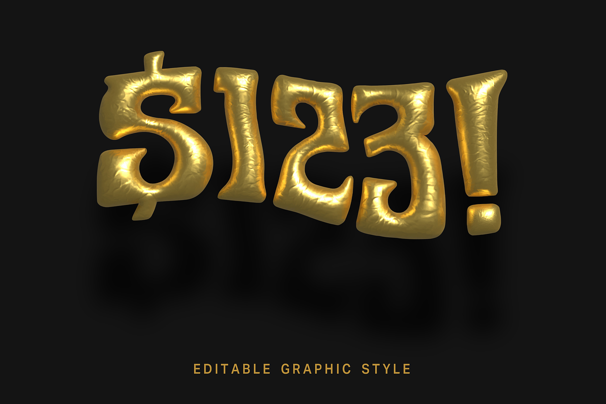 Gold Floating Balloon Text Effect preview 2