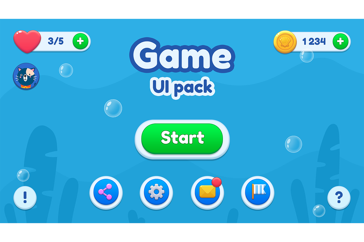 Casual GUI Mobile game UI pack, an Icon by KartInnka (Photo 8 of 24)