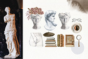 Dark Academia watercolor clipart set, an Education Illustration by Color Hugs Art (Thumbnail 3 of 10)