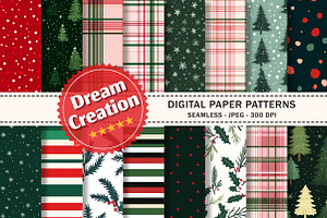 Christmas Digital Paper, Pattern, a Texture Graphic by Dream Creation