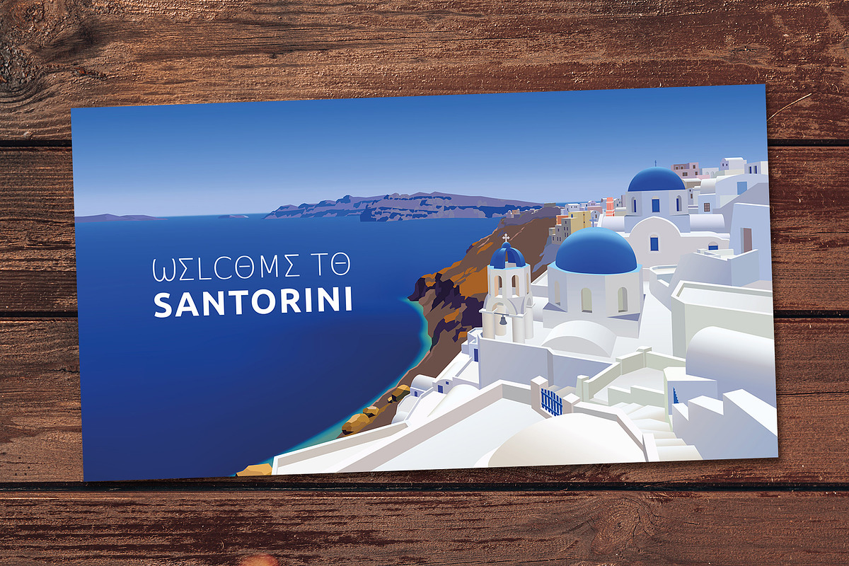 Santorini Landscape 3D panorama, a Templates & Theme by Azat1976