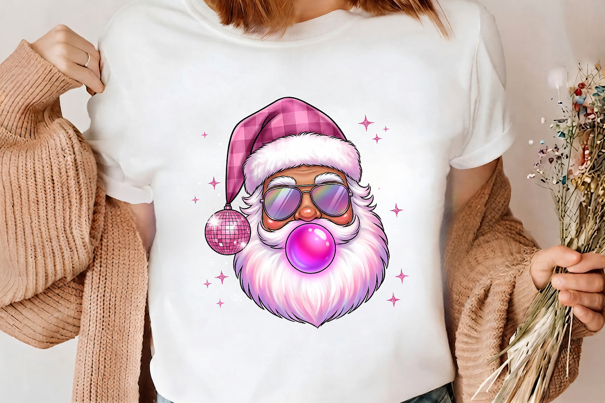 Retro Pink Santa Claus PNG Clipart, a Seasonal Illustration by CrexoraLab (Photo 4 of 4)