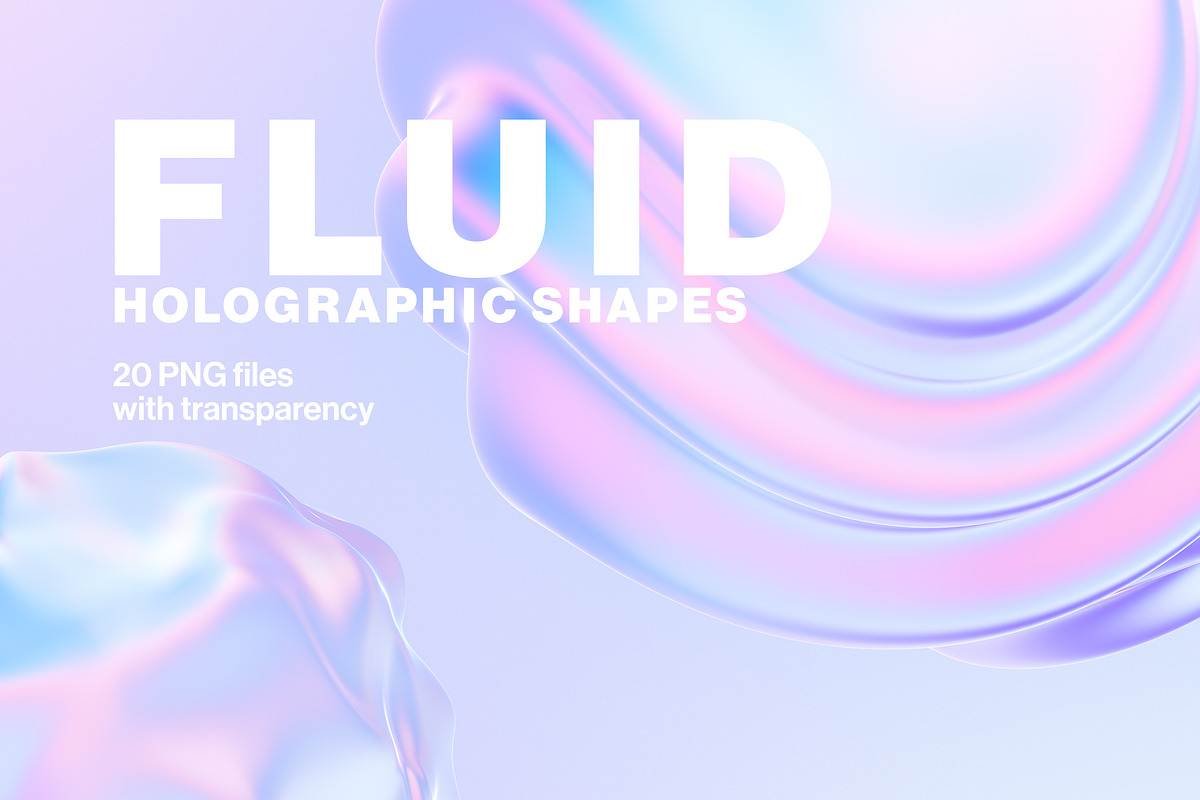 Fluid Holographic Shapes, a Texture Illustration by Mockups & Illustrations (Photo 1 of 9)