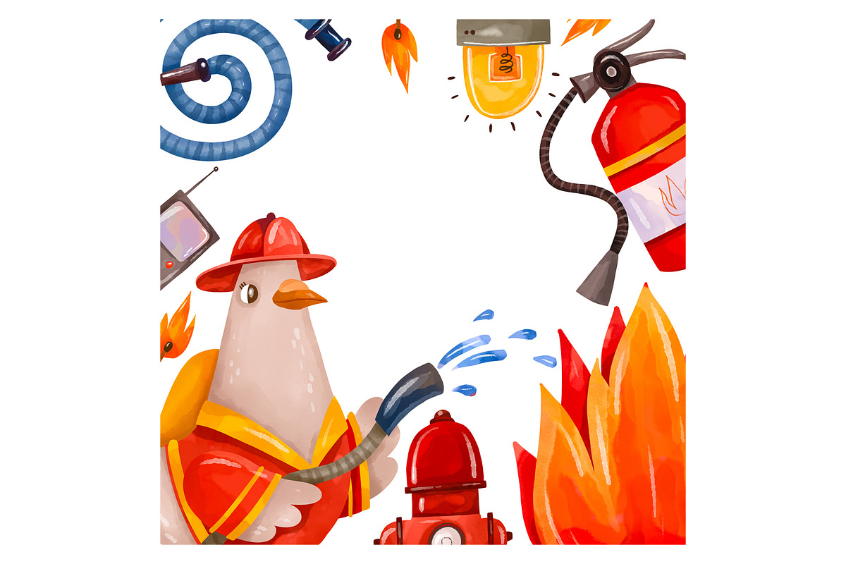 Firefighter Goose Clipart Set, a Technology Illustration by the_myro (Photo 10 of 13)