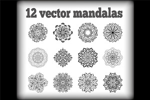 12 vector mandalas 
