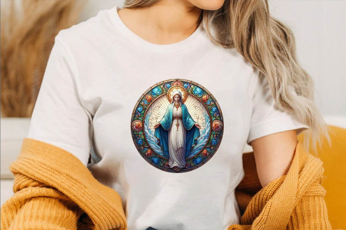 Mother Mary Stained Glass Bundle, an Illustration by SVGArt (Photo 3 of 7)