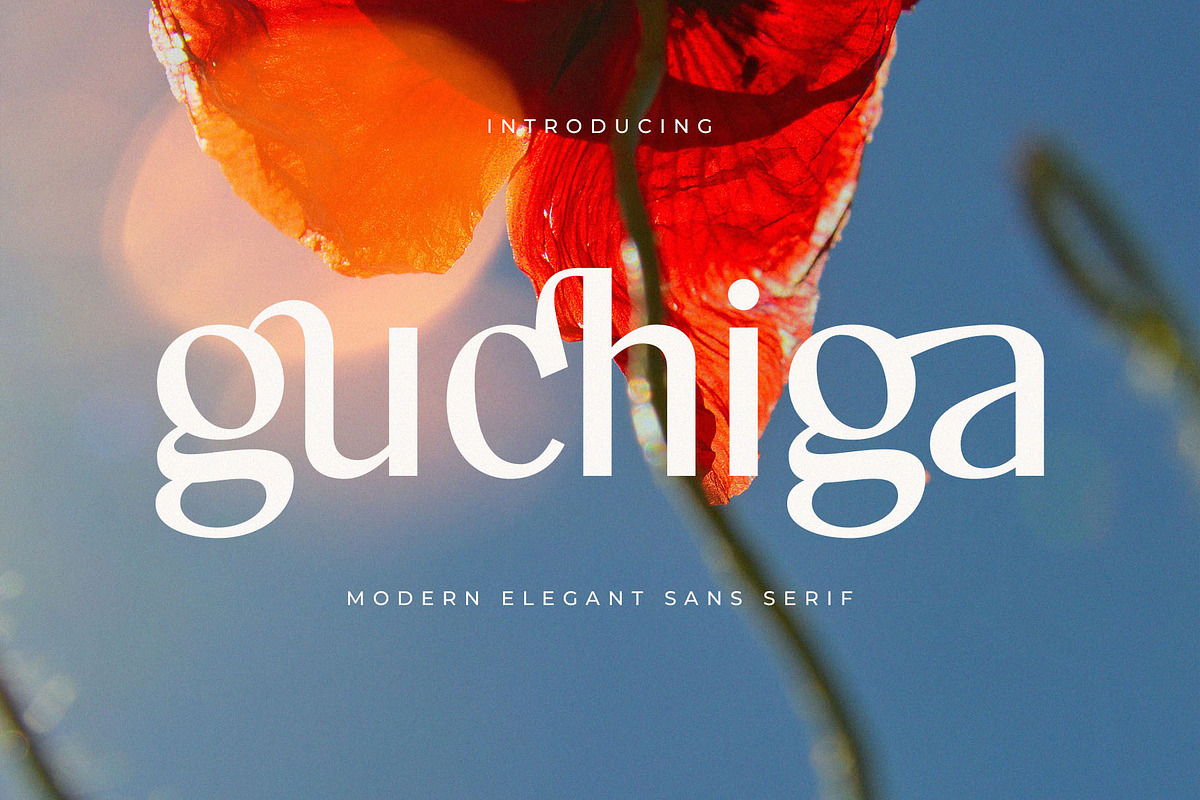 Guchiga - Modern Elegant Sans Serif, a Sans Serif Font by Jimoji (Photo 1 of 11)
