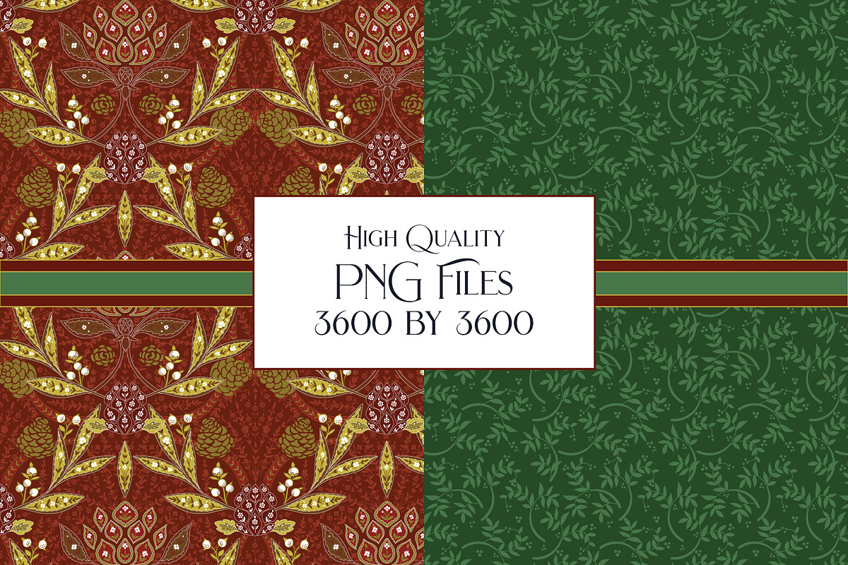 William Morris Style Christmas, a Pattern Graphic by RachelStudio (Photo 4 of 6)