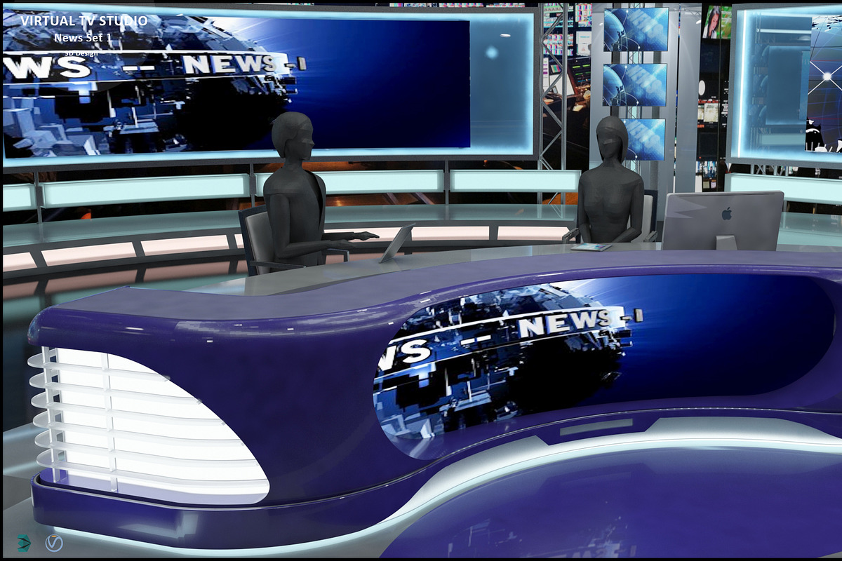 Virtual TV Studio News Set 1, an Architecture 3D Model by akerStudio (Photo 36 of 57)