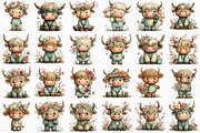 Whimsical Spring Highland Cow PNG, an Illustration by Craft Nest (Thumbnail 6 of 11)