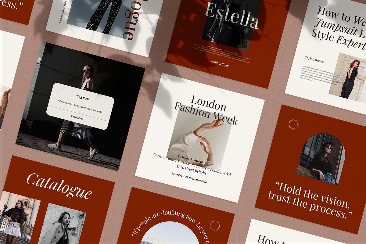 Estella Instagram Pack | PS & Canva, a Social Media Template by Visuel Colonie® (Photo 2 of 15)