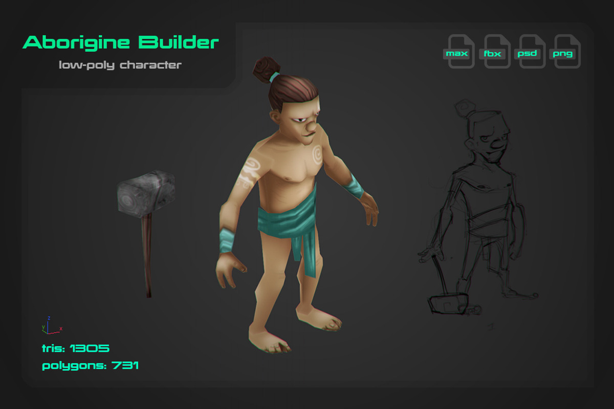 Aborigine Builder, a Characters & Person 3D Model by stallfish's art store (Photo 1 of 4)