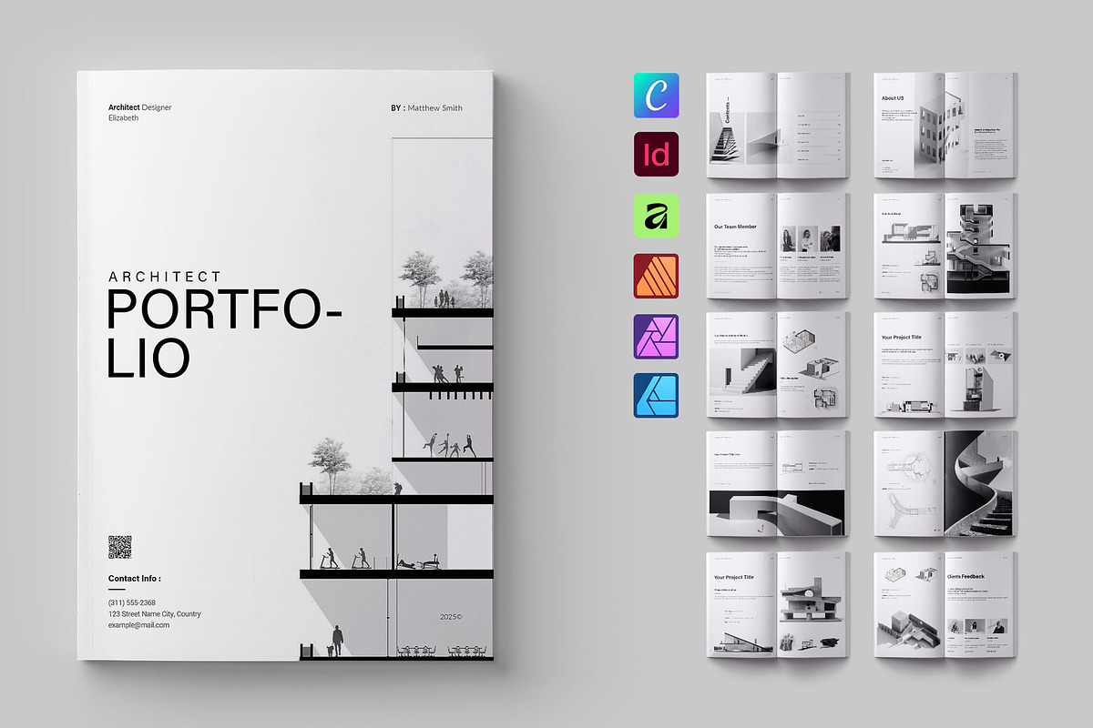 Architecture Portfolio Template, a Brochure Template by ElvinPrint (Photo 1 of 14)