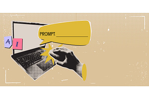 Ai collage poster, halftone texture, a Technology Illustration by art PVP - market