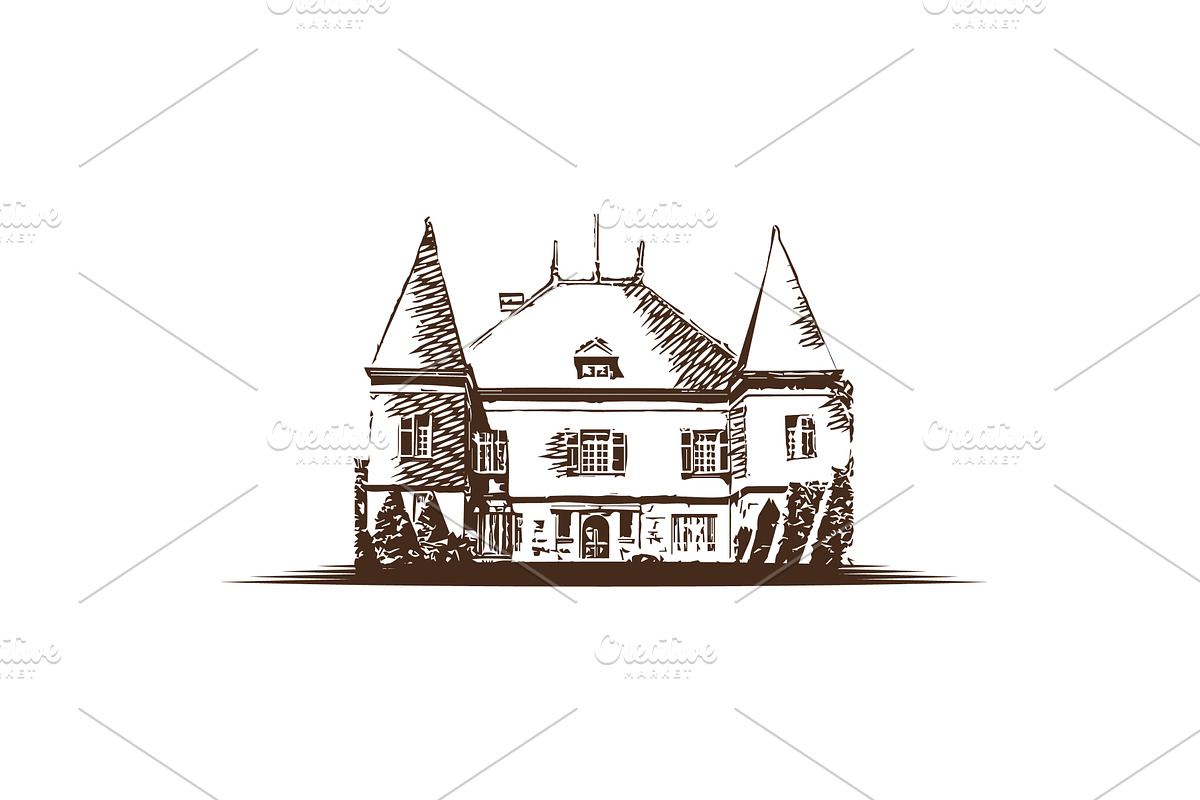 Random castle silhouette logo design, an Object Illustration by LogosDen