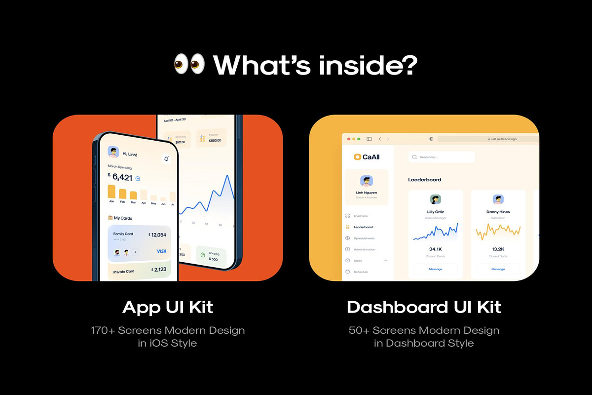 CaAll Dashboard & App UI Kit, an UI Kit Template by Creative Perspective (Photo 2 of 8)