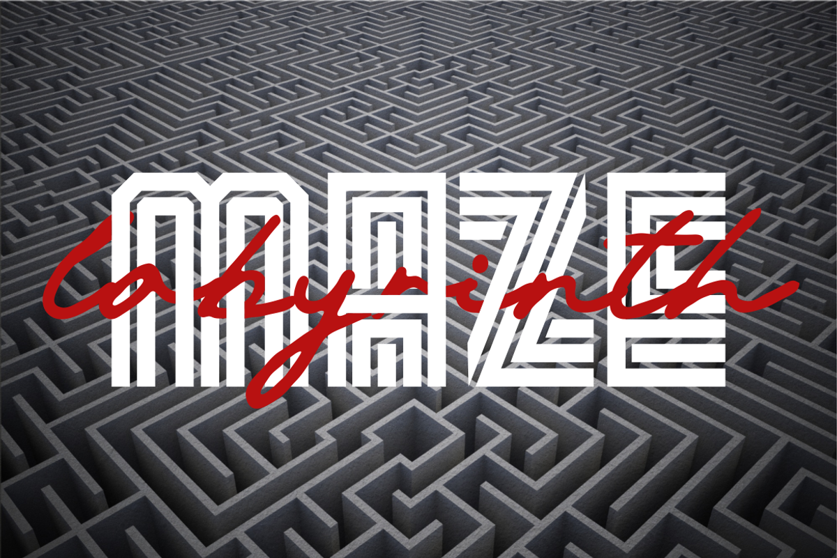 Pathline Multiline Maze Font, a Font by PutraCetol Studio (Photo 3 of 5)