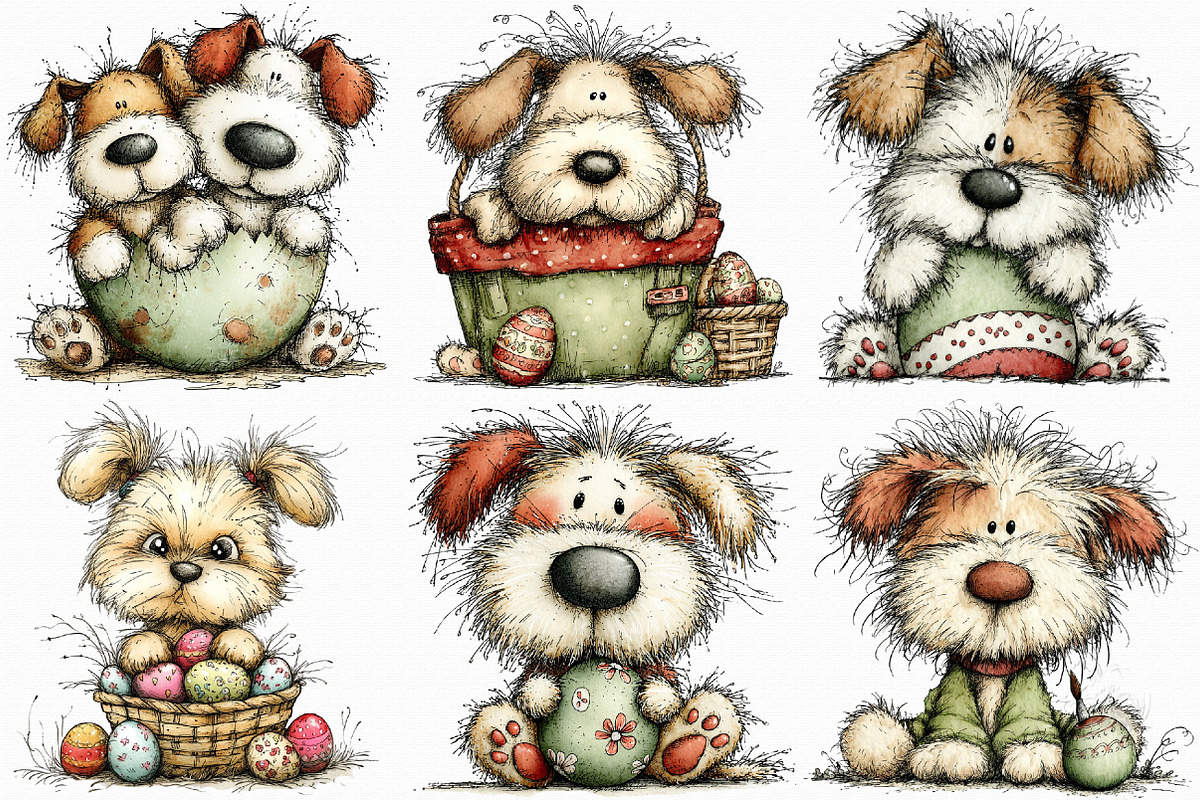 Whimsical Easter Dogs Clipart, an Illustration by Libby Wishes (Photo 6 of 9)