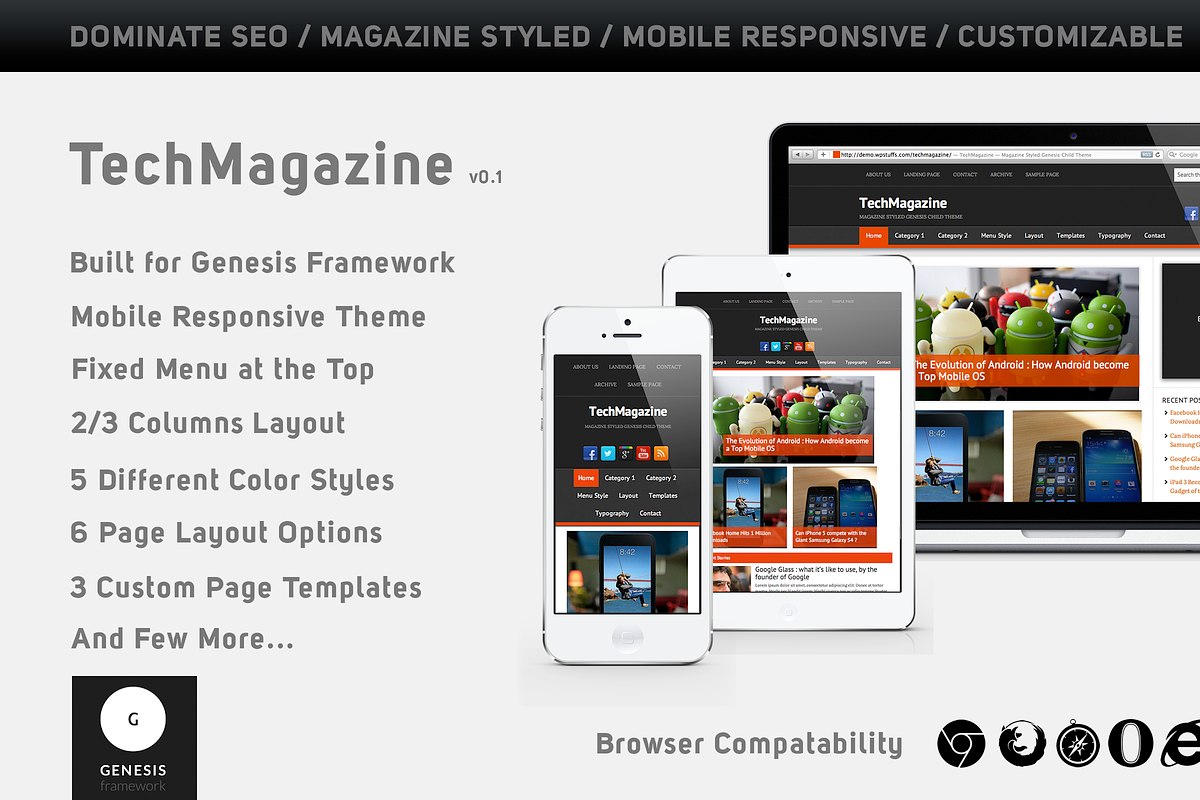 TechMagazine – Genesis 2 Child Theme, a WordPress Template by WPStuffs (Photo 1 of 5)