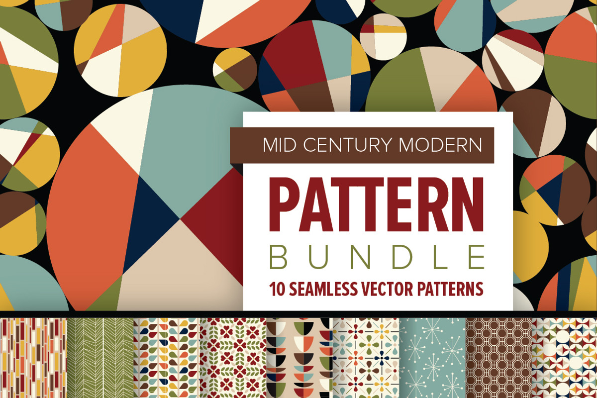 MID CENTURY MODERN Pattern Bundle, a Pattern Graphic by Anugraha Design (Photo 1 of 6)