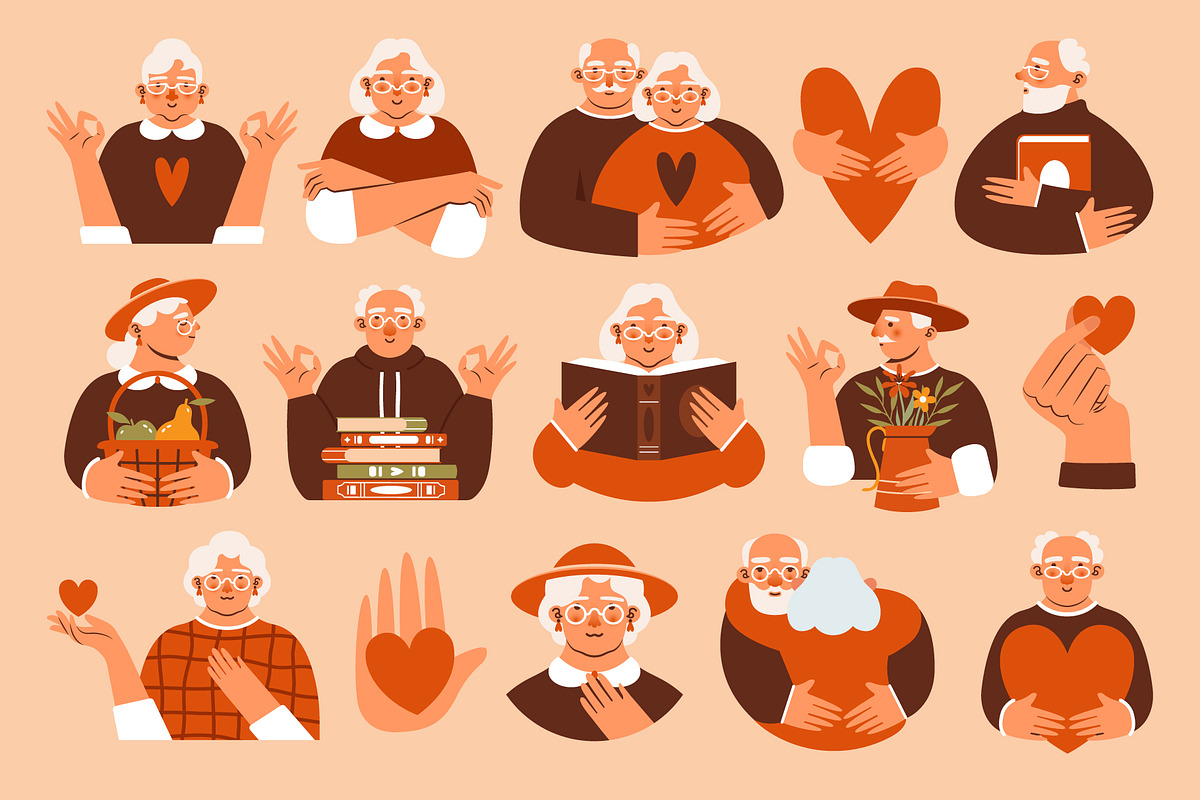 Grandparent's Day. Active old age., a Person Illustration by Renberrry.Store (Photo 3 of 10)