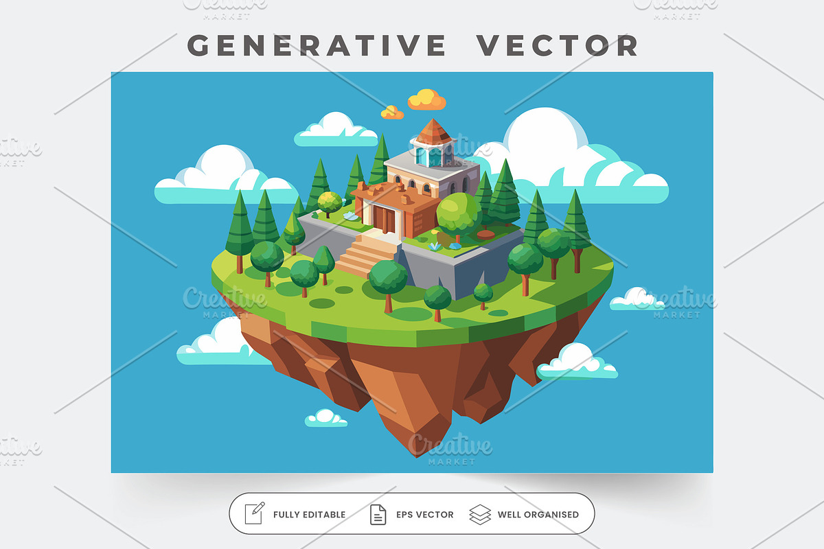 A picturesque island showcases lush, a Graphic by SouravDesign