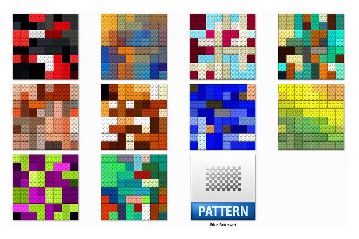 10 Constructor Bricks Patterns, a Palette Add-On by Kseniya-Omega (Photo 2 of 5)