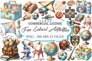 Fun School Activities Clipart, an Illustration by designcity5