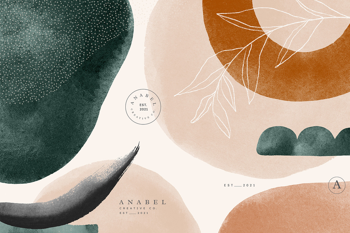 Earthy Abstract Shapes + Logos, a Texture Graphic by Basia Stryjecka (Photo 6 of 20)
