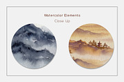 Watercolor Mountain Prints, a Decorative Illustration by Nadia Semyroz (Thumbnail 7 of 8)