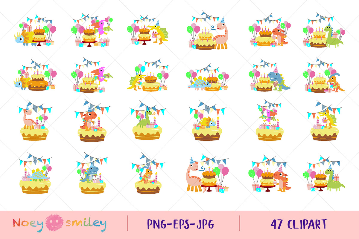 Happy Birthday Dinosaur party cake, an Animal Illustration by Noey smiley (Photo 3 of 9)