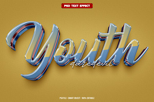 Youth 3D editable text effect, a Layer Style Add-On by Hello Muh