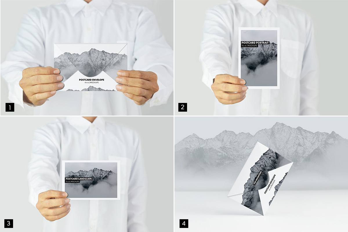 Postcard With Envelope Mockups BUNDL, a Print Template by Kongkow (Photo 5 of 14)