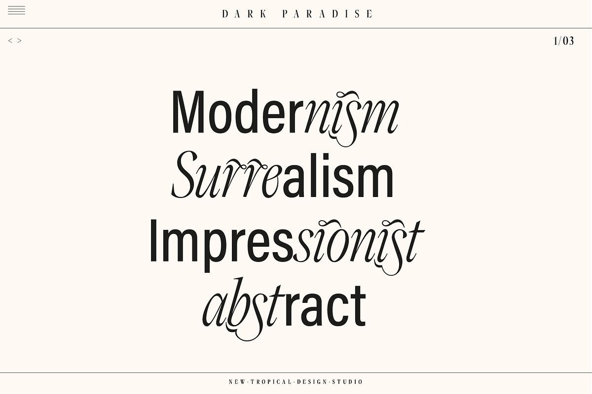 Dark Paradise - Modern Serif Font, a Serif Font by Tropical Type (Photo 9 of 11)