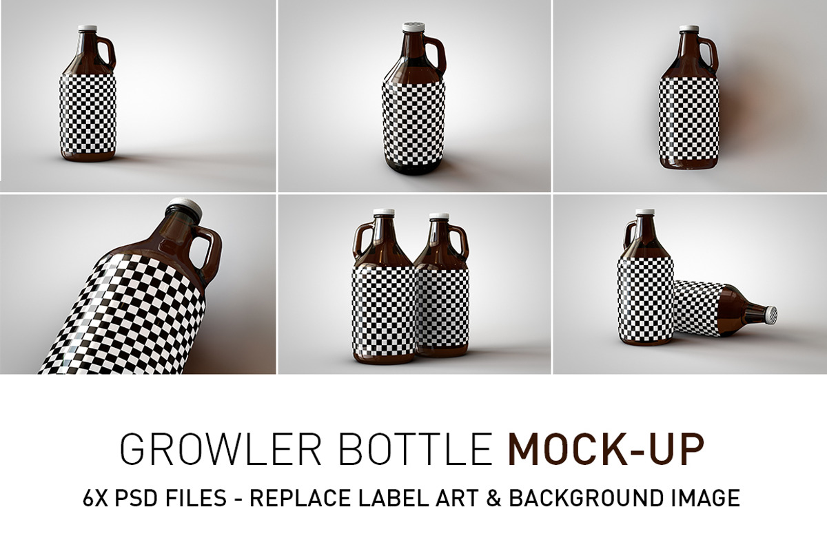 Growler Beer Bottle Mock-Up, a Household Mockup by TSOBG (Photo 3 of 33)