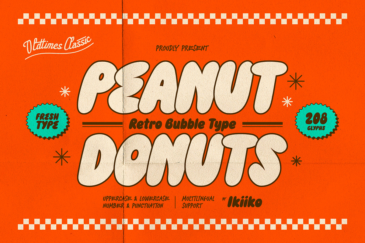 Peanut Donuts - Retro Bubble Type, a Symbol Font by ikiiko (Photo 1 of 7)