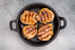 Juicy grilled pork medallions steaks, perfectly seared tenderloi, a Food & Drink Photo by composter-box@mail.ru