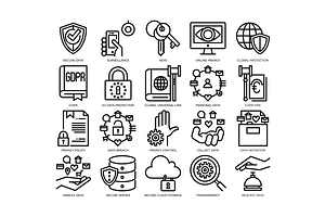 Privacy And Security GDPR Icons