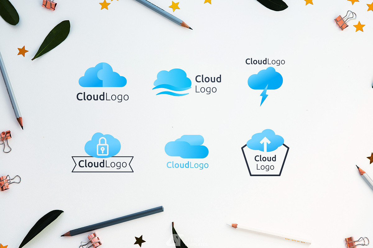 Cloud Shape Logos Templates, a Branding & Logo Template by Affinity ...