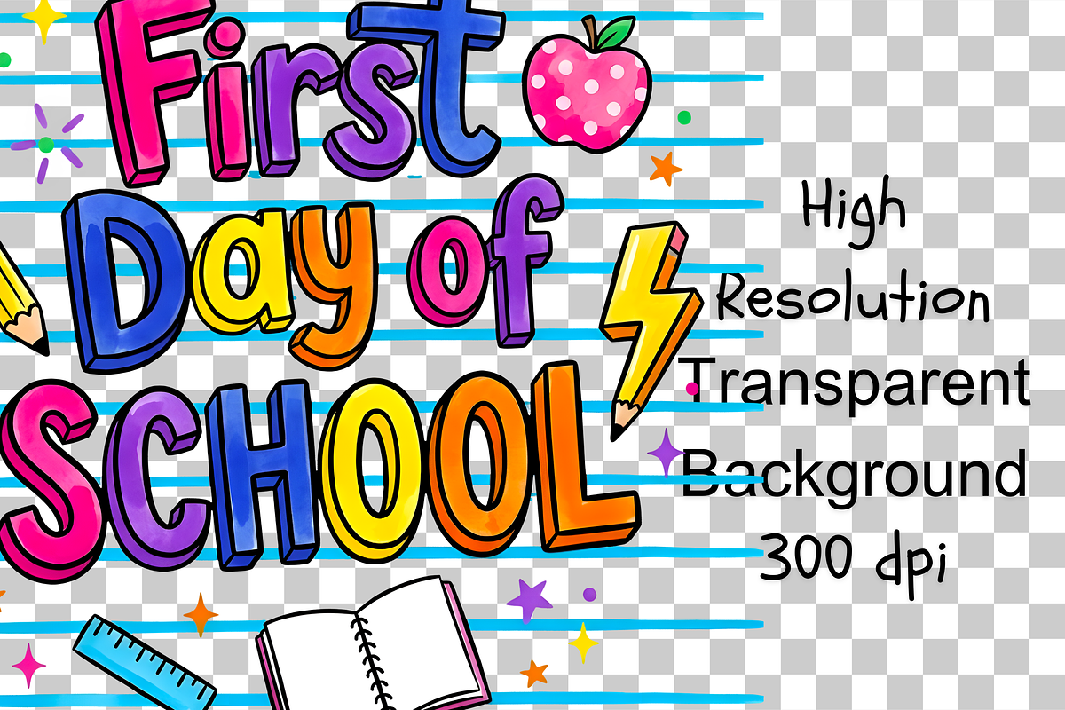 Preppy Back to School PNG, an Object Illustration by Clipart Bloom (Photo 2 of 2)
