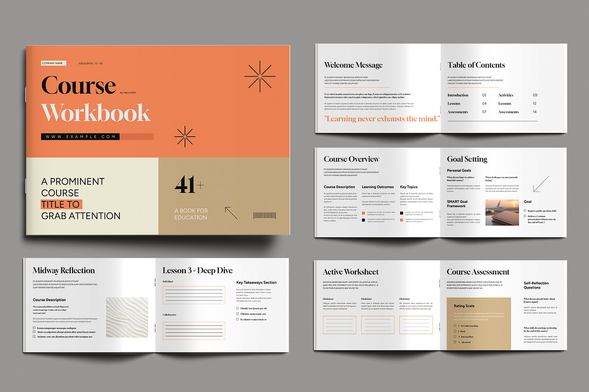 Modern Course Workbook Template, a Brochure Template by MightyDesign (Photo 1 of 8)