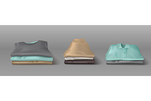 Folded cloth garments stack in, an Object Illustration by art PVP - market