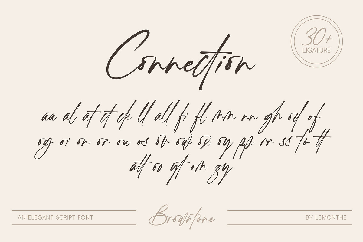 Browntone | Elegant Script, a Script Font by Lemonthe (Photo 4 of 8)