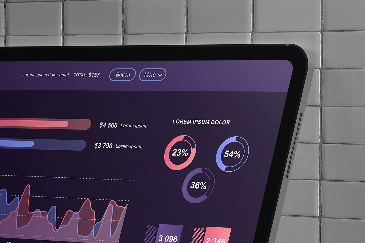 Premium iPad Pro Mockup Pack 6 views, an iPad Mockup by Illusiongraphic (Photo 14 of 16)