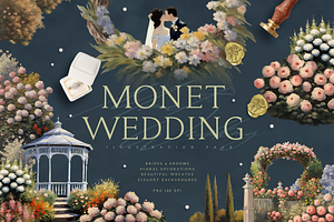 Monet Wedding - Romantic Painting, a Person Illustration by Euonia Meraki