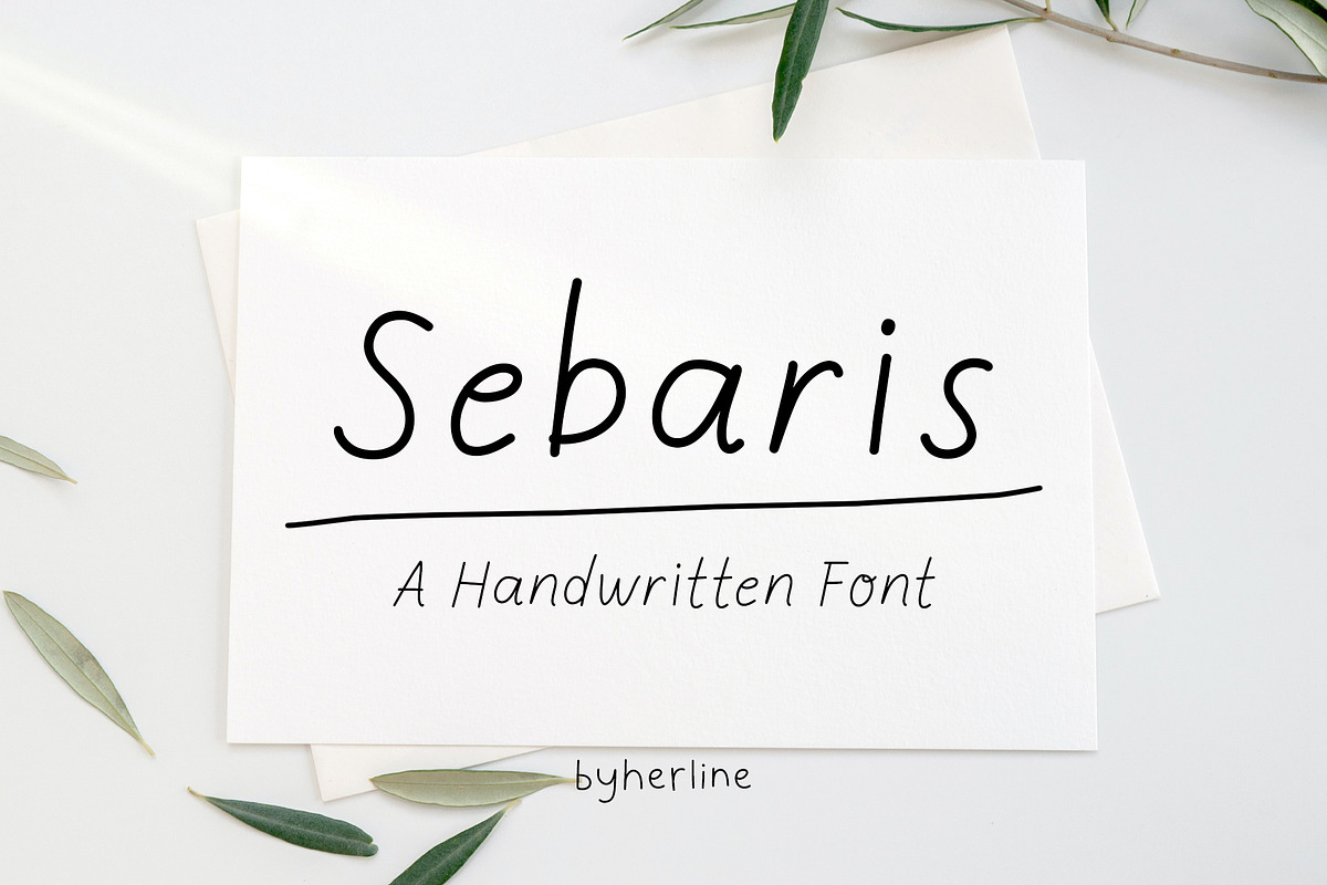 Sebaris Handwritten Font, a Sans Serif Font by byherline (Photo 1 of 3)