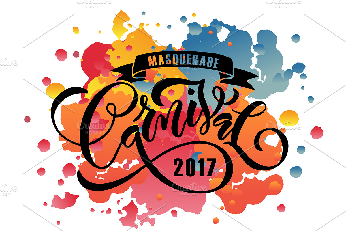 Carnival Watercolor Card Design, a Poster Template by Svetlana Kurako
