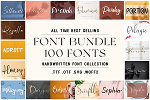 Font Bundle - 100 Fonts (Vol.1)