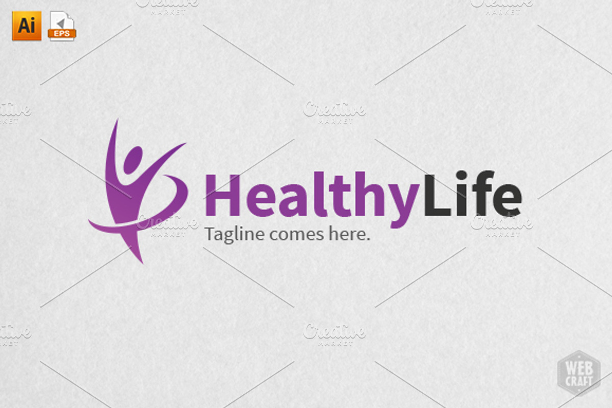 Healthy Life Logo Template, a Branding & Logo Template by WebCraft (Photo 1 of 4)